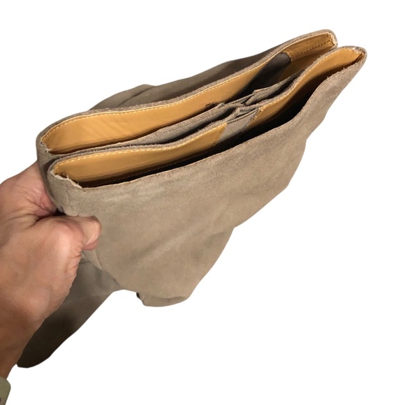 Splendid Sz 9 Taupe Slouch Suede Boots Style Gloria Heeled Square Toe Knee High - Picture 12 of 12